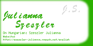 julianna szeszler business card